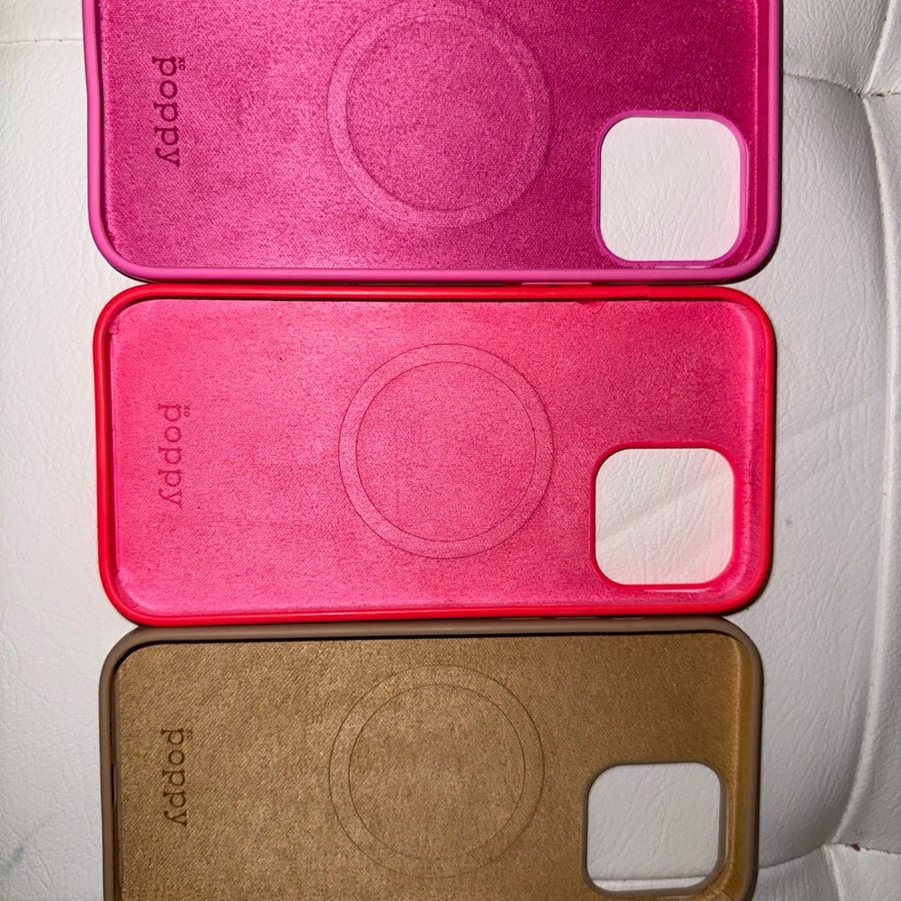 Poppy Stylish Pink and Gold iPhone 12 & 13 Pro Max Cases with Textured Finish